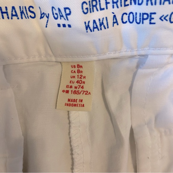 GAP Girlfriend Khaki Mid-Rise Pants Optic White Size 8 Regular - Picture 3 of 4